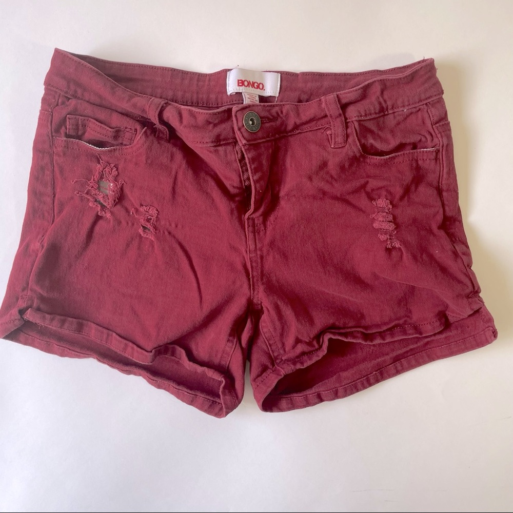 Bongo red distressed shorts size 3
